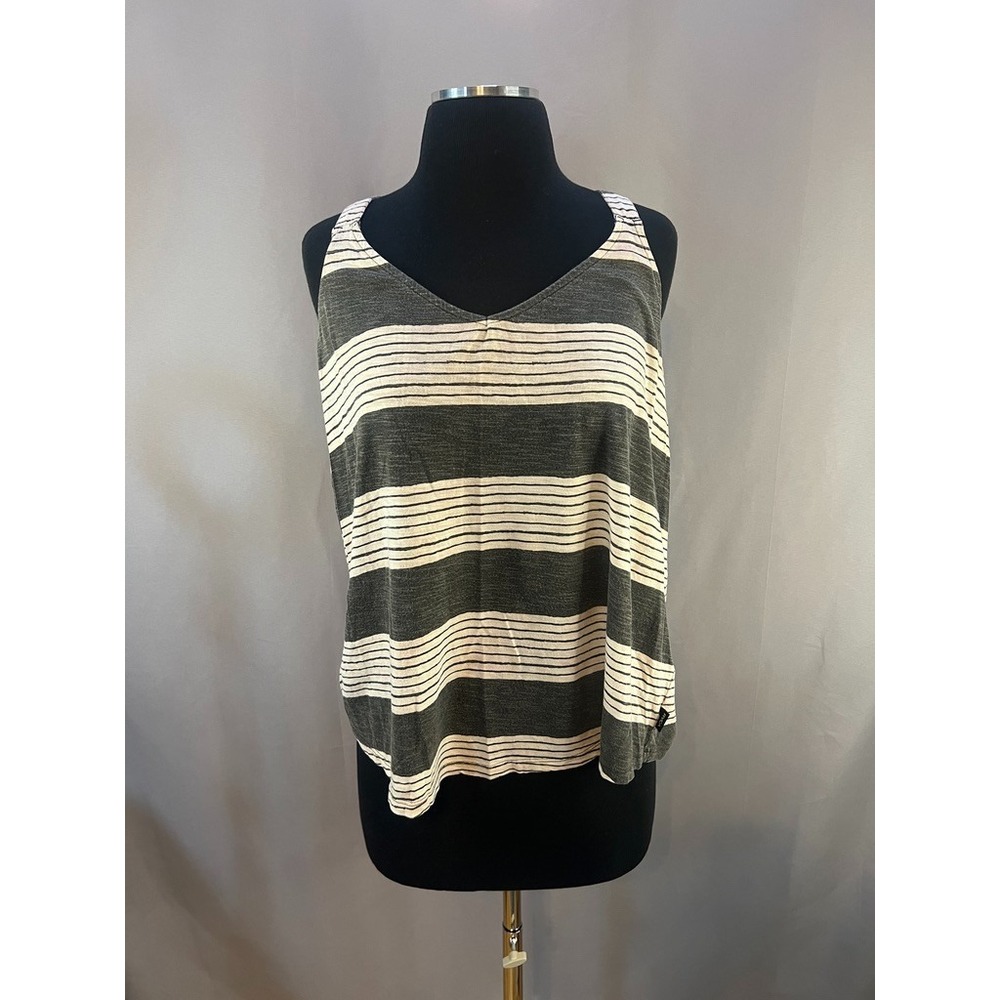 RVCA Womens Size XL Striped Racerback Tank | Coastal Surf Streetwear | Y2K Clean